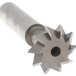 Double Angle Milling Cutter: 90 °, 3/4" Cut Dia, 1/4" Cut Width, 3/8" Shank Dia, High Speed Steel