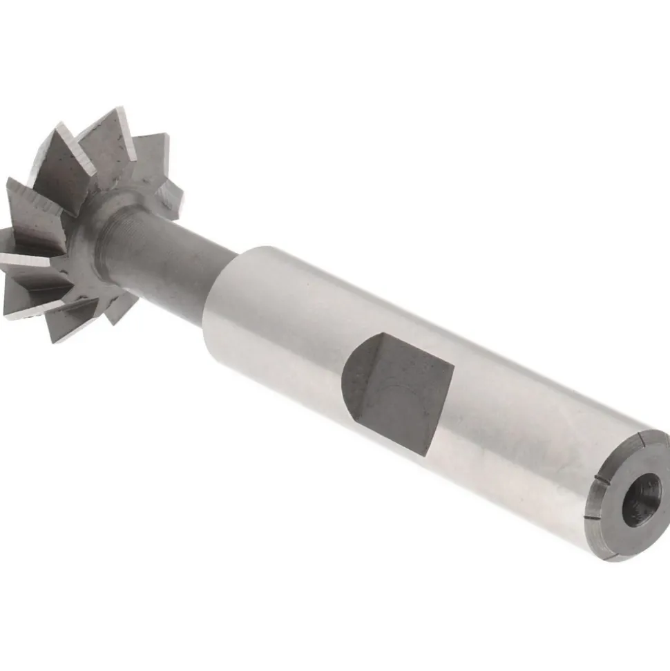 Double Angle Milling Cutter: 90 °, 3/4" Cut Dia, 1/4" Cut Width, 3/8" Shank Dia, High Speed Steel