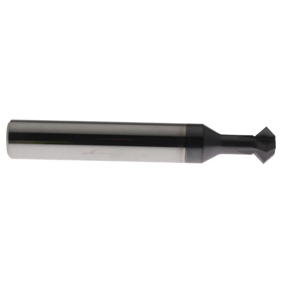 Double-Angle Cutters: Connection Type: Shank; Cutter Material: Solid Carbide; Included Angle: 90.00; Cutter Diameter (Decimal Inch): 0.3750