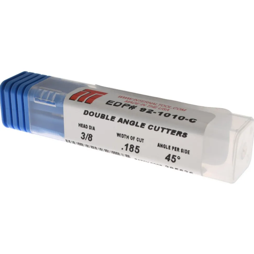 Double-Angle Cutters: Connection Type: Shank; Cutter Material: Solid Carbide; Included Angle: 90.00; Cutter Diameter (Decimal Inch): 0.3750