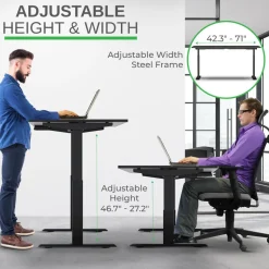 Double Pedestal Desk: MDF Top, Black with Black Frame