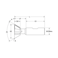 Dovetail Cutter: 60 °, 3/4" Cut Dia, 1/4" Cut Width, Carbide Tipped