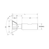 Dovetail Cutter: 45 °, 1-1/2" Cut Dia, 1/2" Cut Width, Carbide Tipped