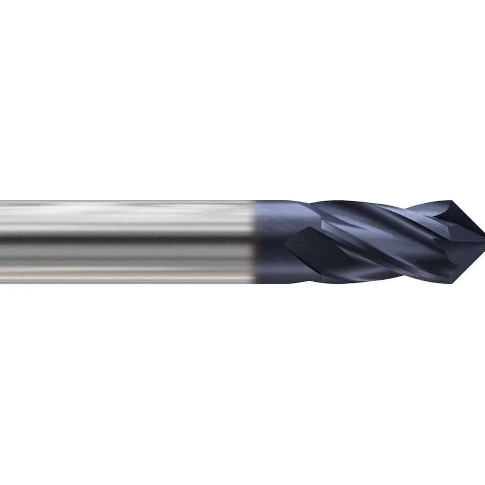 Drill Mill: 3/4" Dia, 1-1/2" LOC, 4 Flutes, 90 ° Point, Solid Carbide