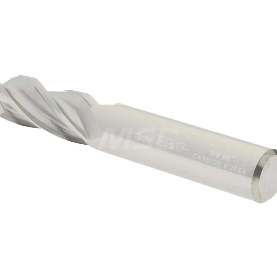 Drill Mill: 3/8" Dia, 1" LOC, 4 Flutes, 90 ° Point, Solid Carbide
