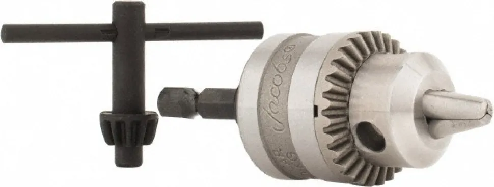 Drill Chuck: 1/4" Capacity, Integral Shank Mount