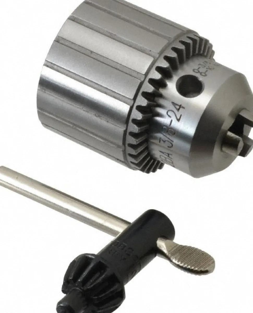 Drill Chuck: 3/8" Capacity, Threaded Mount, 3/8-24 in