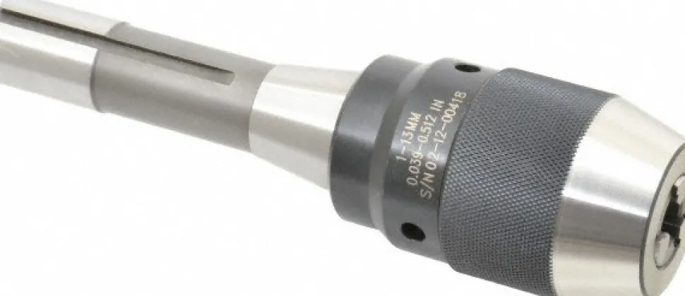 Drill Chuck: 3/64 to 1/2" Capacity, Integral Shank Mount, R8