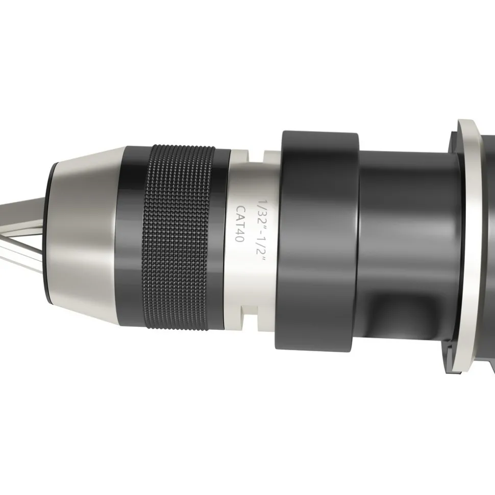 Drill Chuck: 1/32 to 1/2" Capacity, Integral Shank Mount, CAT40