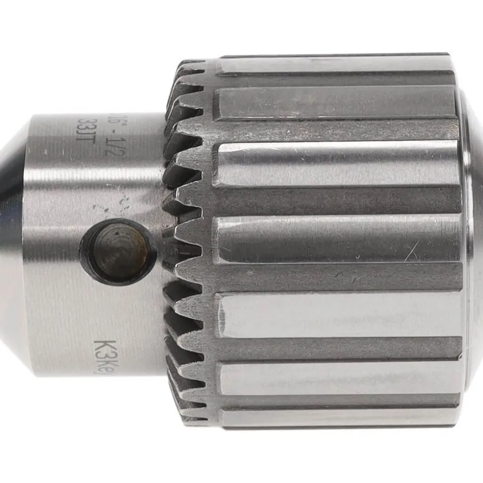 Drill Chuck: 1/32 to 1/2" Capacity, Tapered Mount, JT33