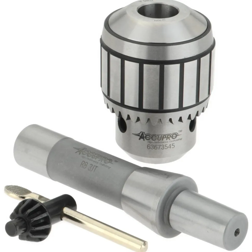 Drill Chuck: 1/32 to 1/2" Capacity, Tapered Mount, JT3