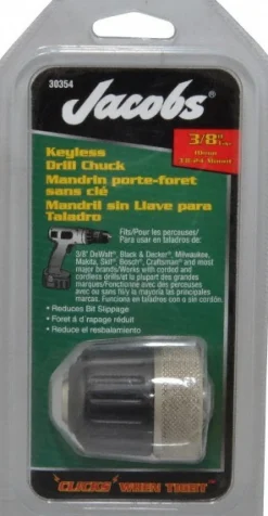 Drill Chuck: 1/32 to 3/8" Capacity, Threaded Mount, 3/8-24 in