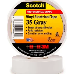 Electrical Tape: 3/4" Wide, 66' Long, 7 mil Thick, Gray