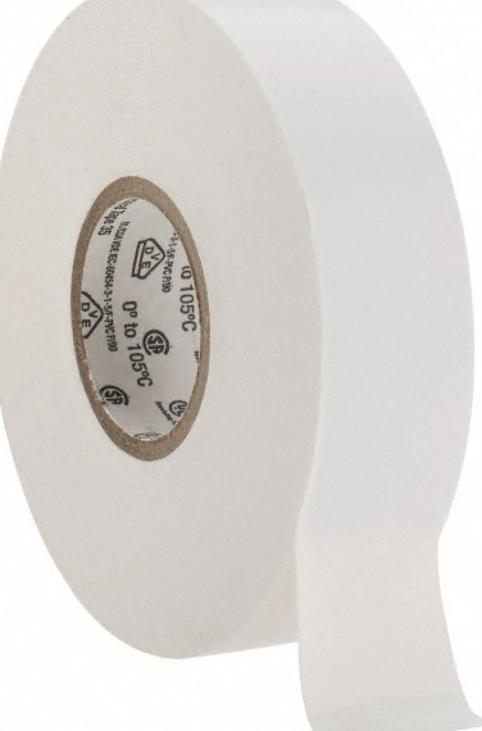 Electrical Tape: 3/4" Wide, 66' Long, 7 mil Thick, White