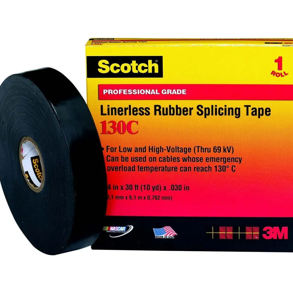Electrical Tape: 1" Wide, 30' Long, 30 mil Thick, Black