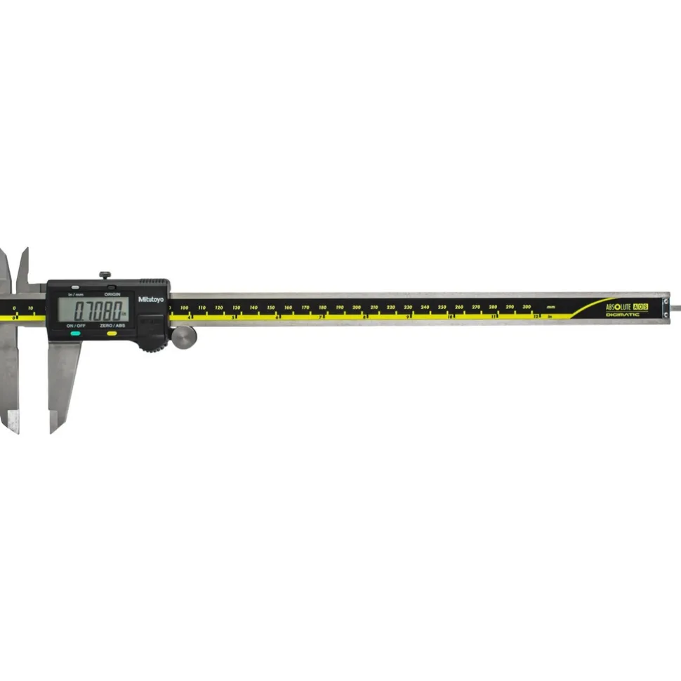 Electronic Caliper: 300.00 mm, 12", 0.01 mm, 0.0005" Resolution, +/-0.03 mm, +/-0.0015" Accuracy, Calibrated, Stainless Steel