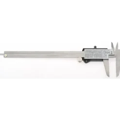 Electronic Caliper: 200.00 mm, 8", 0.0100 mm, 0.0005" Resolution, +/-0.03 mm, +/-0.0015" Accuracy, Stainless Steel