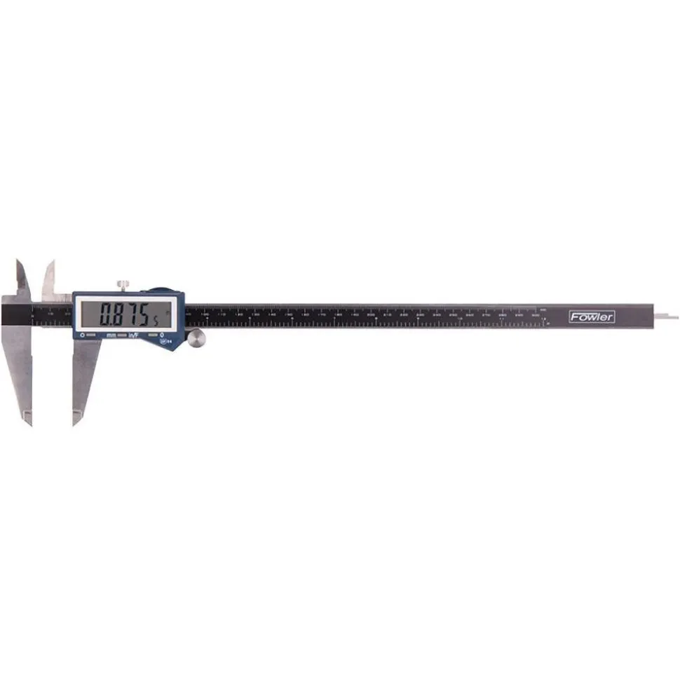 Electronic Caliper: 300.00 mm, 12", 0.01 mm, 0.0005" Resolution, +/-0.04 mm, +/-0.0015" Accuracy, Stainless Steel