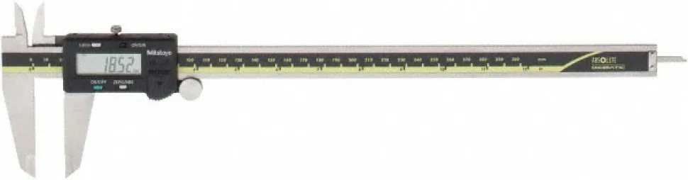 Electronic Caliper: 300.00 mm, 12", 0.01 mm, 0.0005" Resolution, +/-0.03 mm, +/-0.0015" Accuracy, Data Output, Stainless Steel