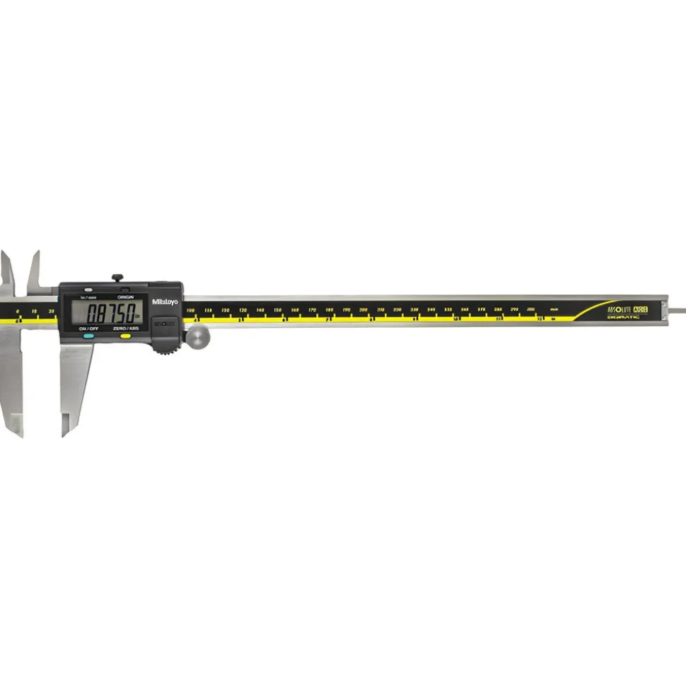 Electronic Caliper: 300.00 mm, 12", 0.01 mm, 0.0005" Resolution, +/-0.03 mm, +/-0.0015" Accuracy, Data Output, Stainless Steel
