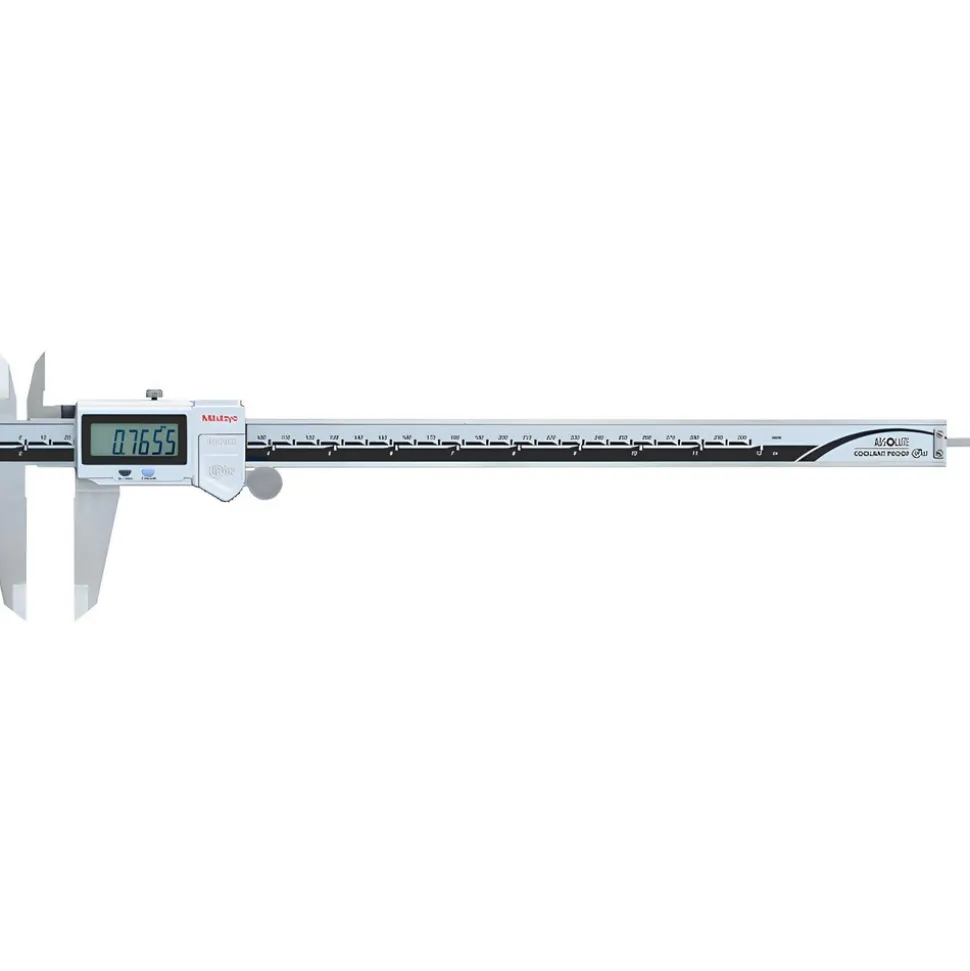 Electronic Caliper: 300.00 mm, 12", 0.01 mm, 0.0005" Resolution, +/-0.03 mm, +/-0.0015" Accuracy, Calibrated, Stainless Steel