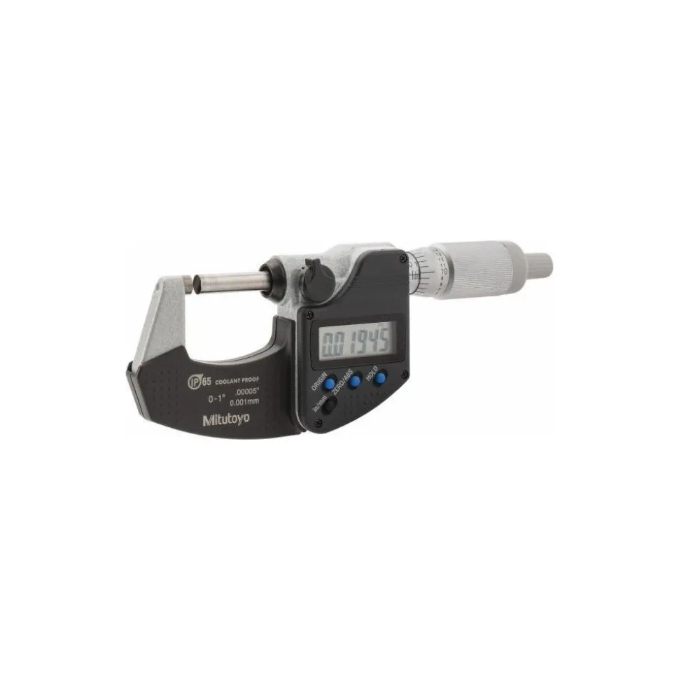 Electronic Outside Micrometer: 0.00 mm to 1", Solid Carbide Face, IP65