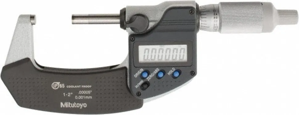 Electronic Outside Micrometer: 25.40 mm to 2", Solid Carbide Face, IP65