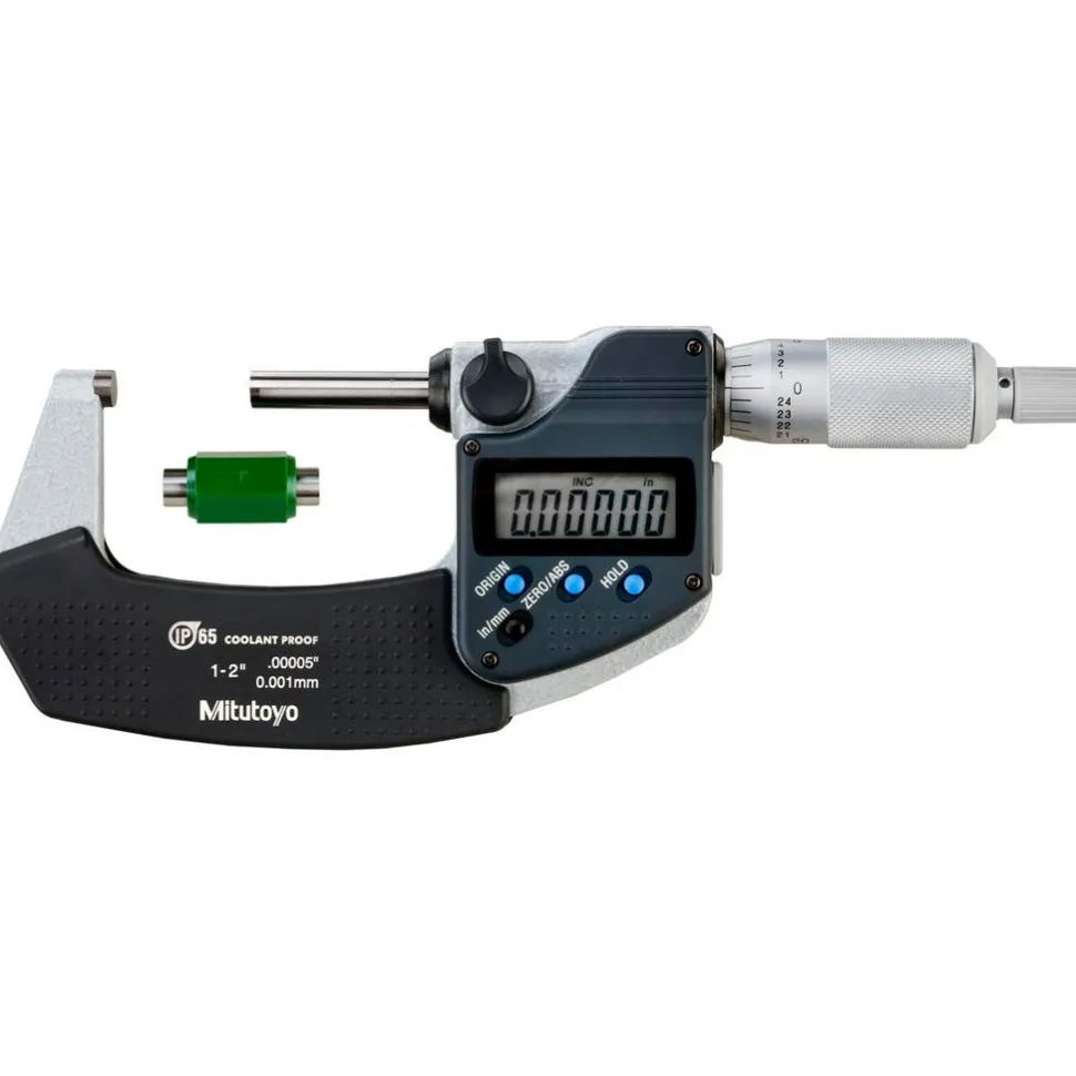 Electronic Outside Micrometer: 25.40 mm to 2", Solid Carbide Face, IP65