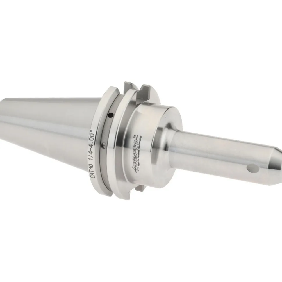 End Mill Holder: CAT40 Taper, Taper Shank, 1/4" Hole Dia