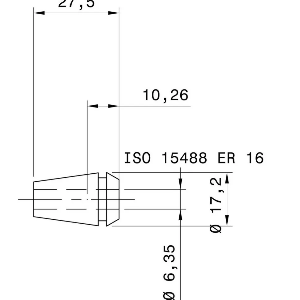 ER Collet: ER16, 1/4" Collet Size