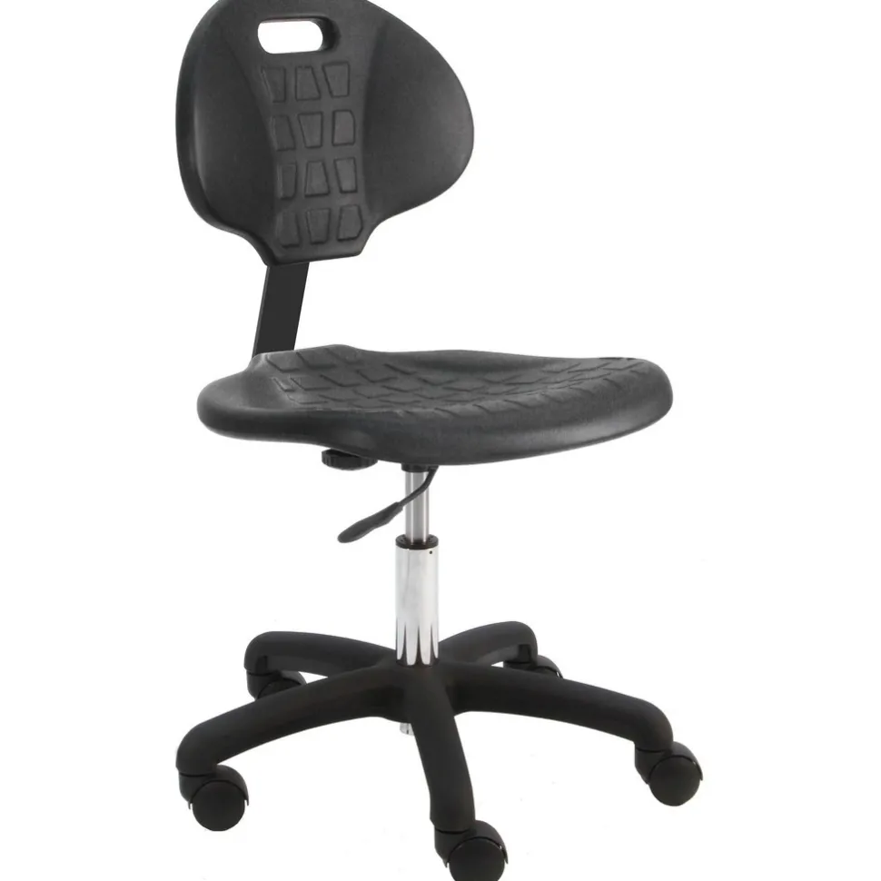 ESD Desk Task Chair: Polyurethane, Black