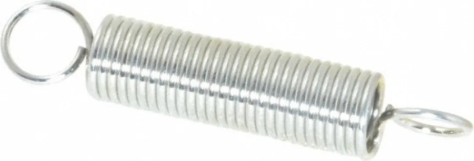 Extension Spring: 0.312" OD, 4.64 lb Max Load, 2.98" Extended Length, 0.0348" Wire Dia, Cross-Over