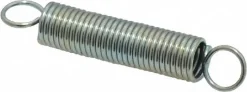 Extension Spring: 0.375" OD, 9.53 lb Max Load, 3.4" Extended Length, 0.0475" Wire Dia, Cross-Over