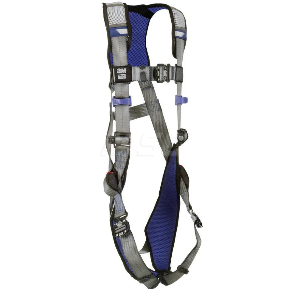 Fall Protection Harnesses: 420 Lb, Vest Style, Size X-Large, For General Purpose, Back