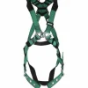 Fall Protection Harnesses: 400 Lb, Vest Style, Size Standard, Polyester, Back