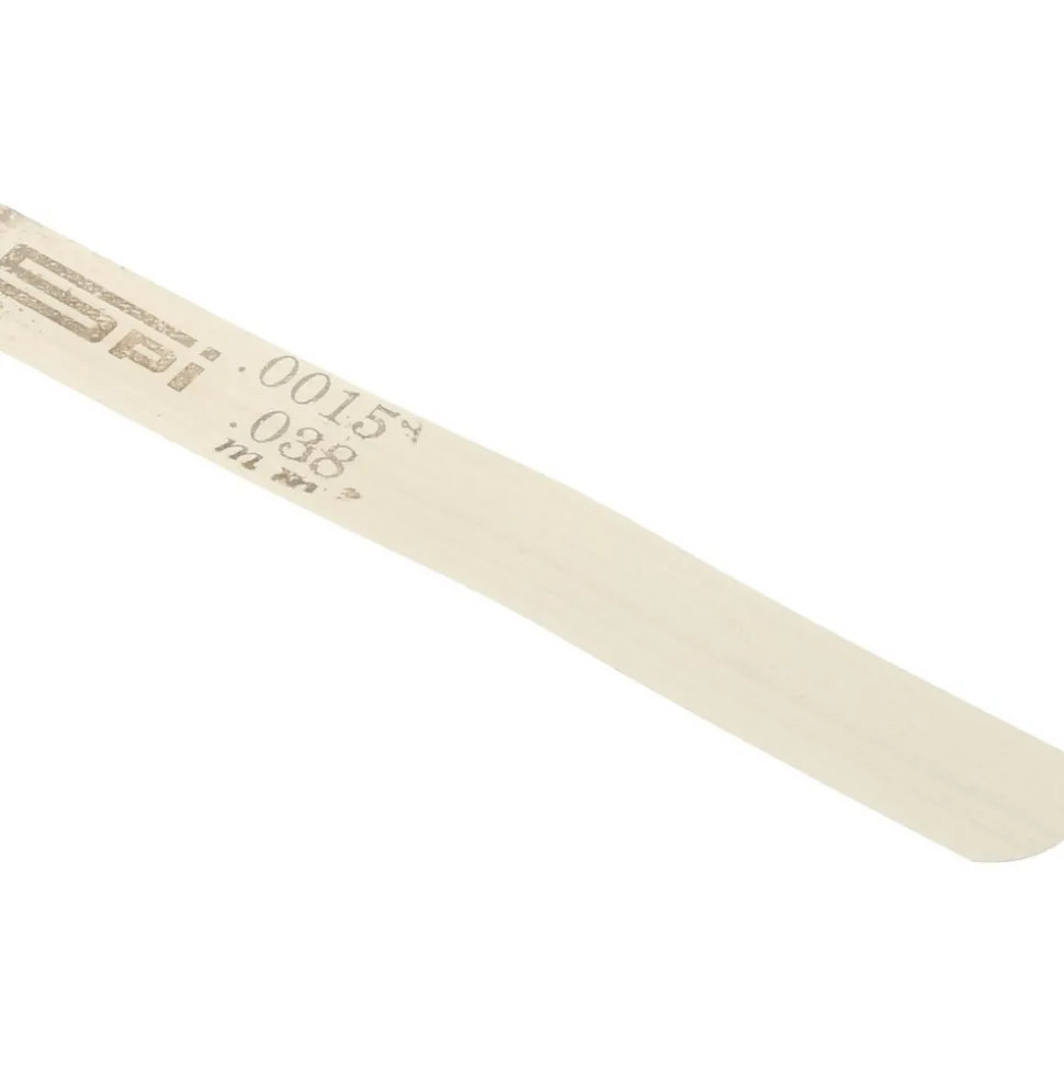 Feeler Gage: 0.0015" Thick, 0.5" Wide, 12" Long