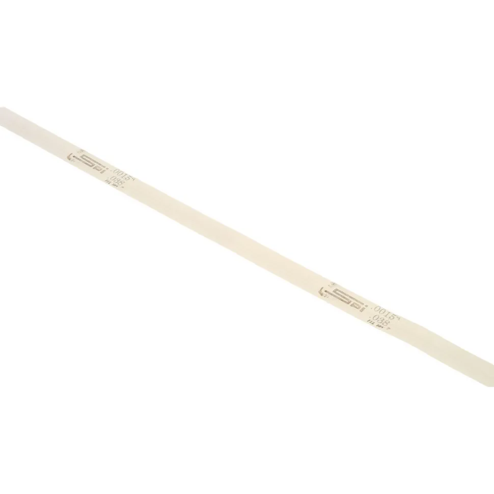 Feeler Gage: 0.0015" Thick, 0.5" Wide, 12" Long