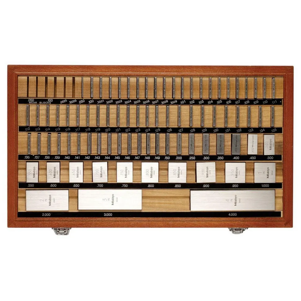 Gage Block Set: 0.05 to 4'' Range, 81 Pc, AS-1 Grade, Steel
