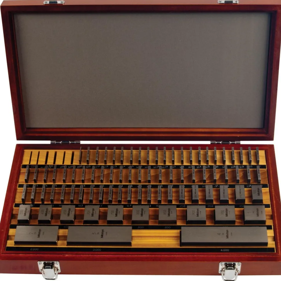 Gage Block Set: 0.05 to 4'' Range, 81 Pc, AS-1 Grade, Steel