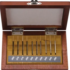 Gage Block Set: 0.005 to 0.05'' Range, 10 Pc, Steel