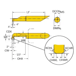Grooving Tool: Exterior & Interior, Right Hand, 6.00 mm Shank Dia, 1.57 mm Groove Width