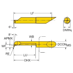 Grooving Tool: Interior, Right Hand, 5.00 mm Shank Dia, 2.00 mm Groove Width