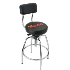 Heavy-Duty Stool: Vinyl, 14" Seat Width, 3" Seat Depth, Black