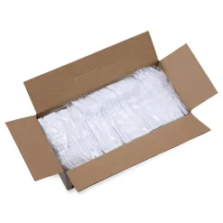Heavyweight Polystyrene Plastic Cutlery, Fork, White, 1000/Carton