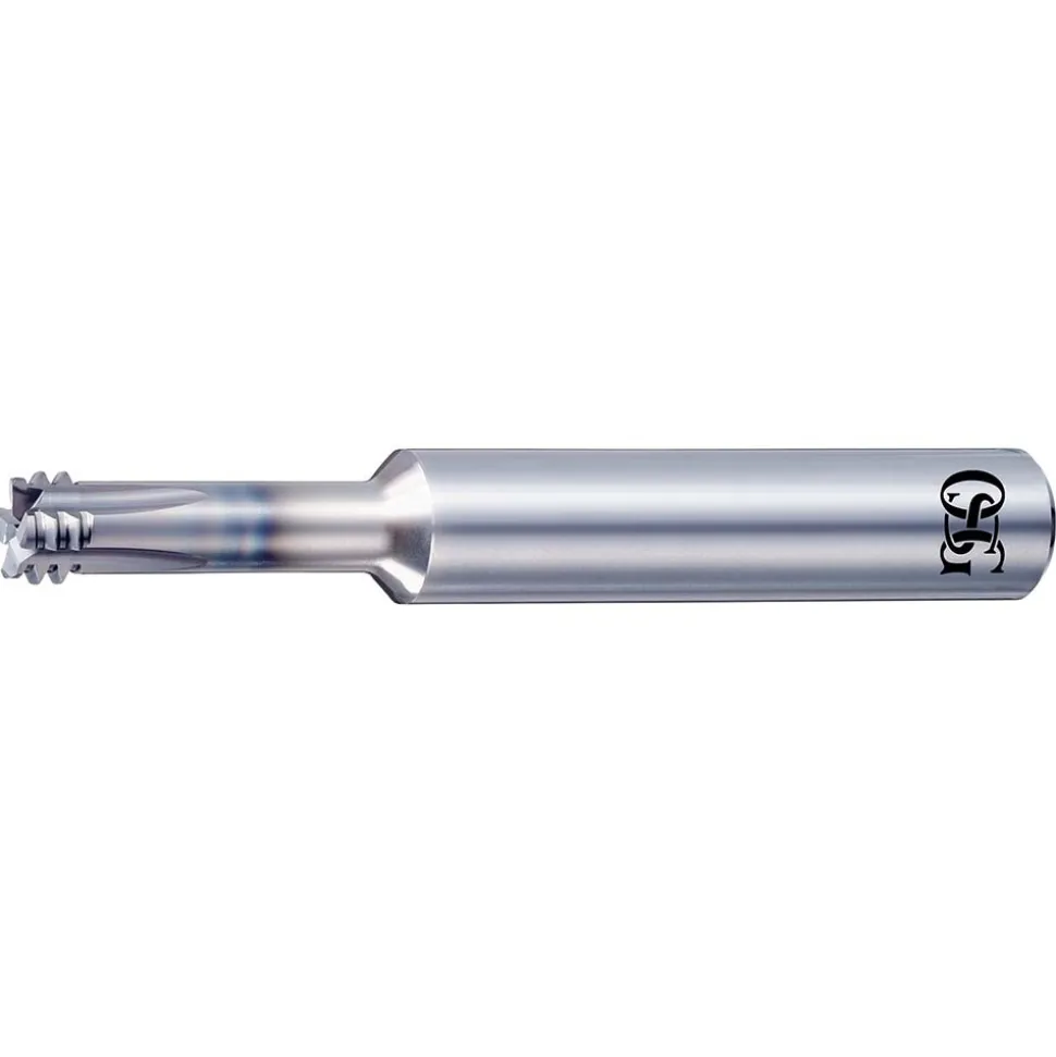 Helical Flute Thread Mill: #8, 4 Flute, 1/4" Shank Dia, Solid Carbide