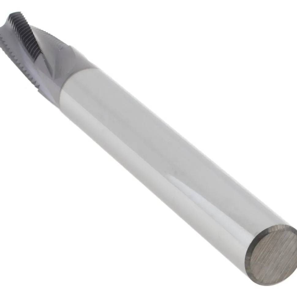 Helical Flute Thread Mill: 1/8-27, Internal, 4 Flute, 0.3125" Shank Dia, Solid Carbide