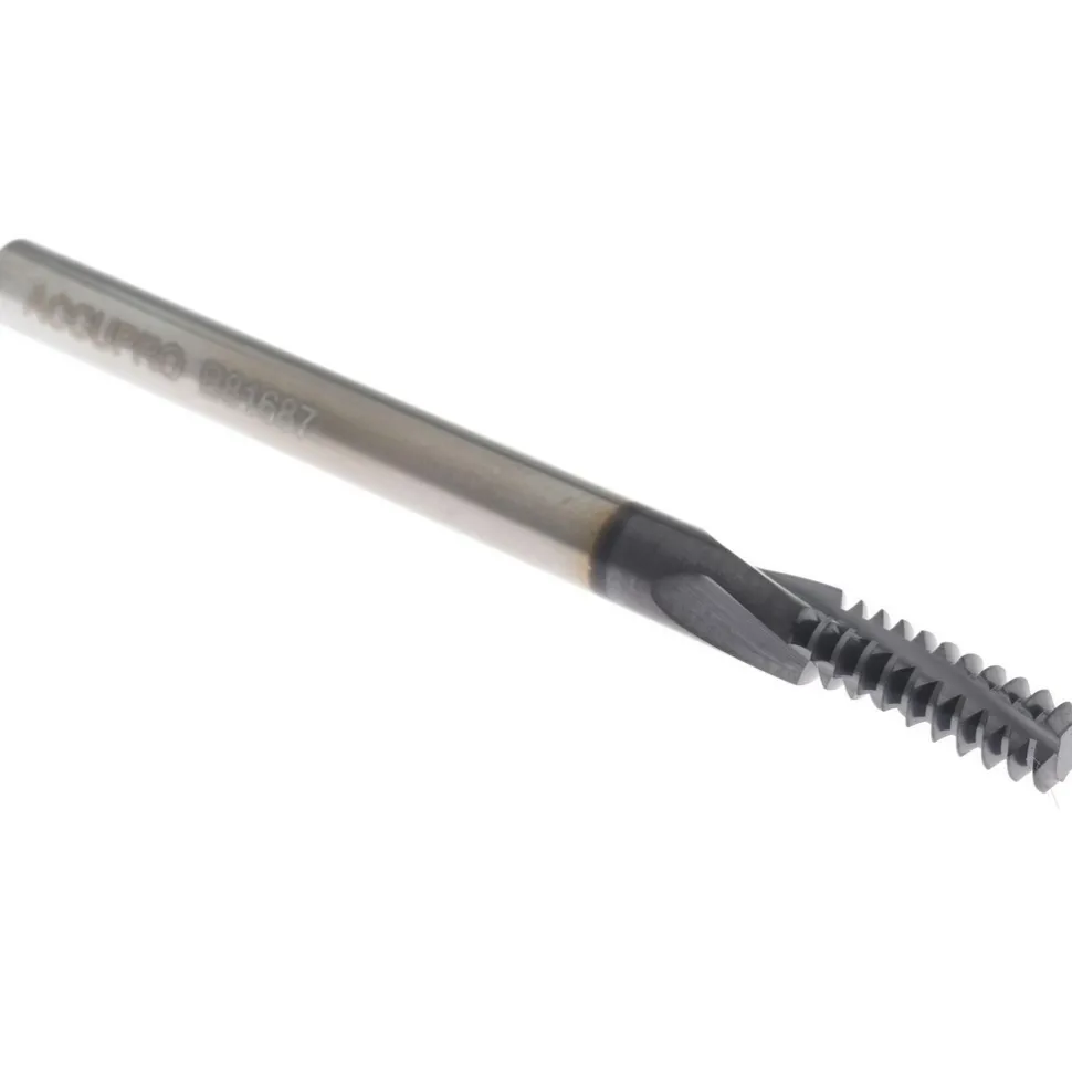 Helical Flute Thread Mill: 1/4-20, Internal, 3 Flute, 0.1875" Shank Dia, Solid Carbide