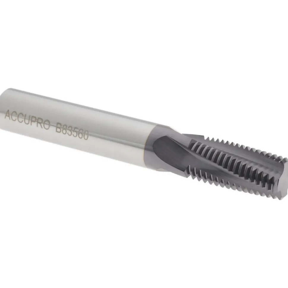 Helical Flute Thread Mill: 3/4-16, Internal, 4 Flute, 0.5000" Shank Dia, Solid Carbide