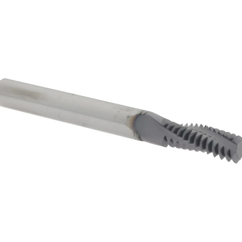 Helical Flute Thread Mill: 5/16-18, Internal, 3 Flute, 0.2500" Shank Dia, Solid Carbide