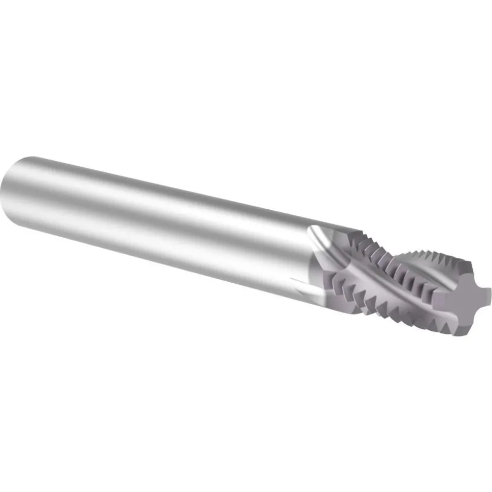 Helical Flute Thread Mill: 1/43/8, Internal & External, 4 Flute, 0.3120" Shank Dia